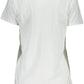 Chic White Cotton Tee with Iconic Print