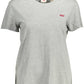 Chic Gray Round Neck Cotton Tee