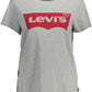 Chic Gray Logo Print Tee for Casual Elegance