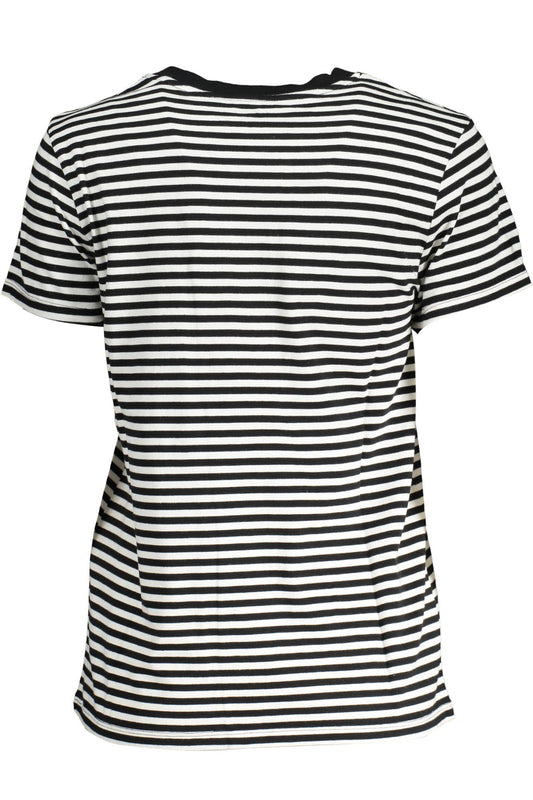 Chic Black Cotton Tee with Classic Logo