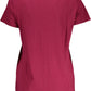 Chic Red Round Neck Tee with Signature Print