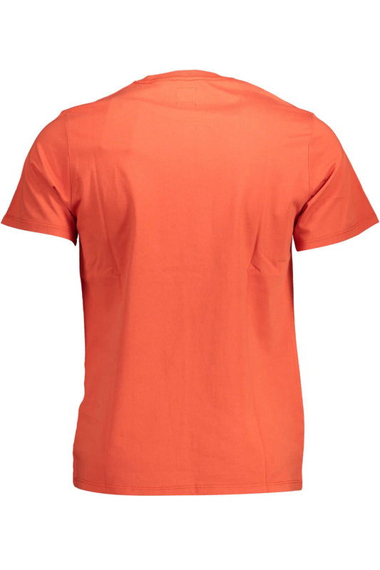 Vibrant Orange Classic Tee with Logo Detail