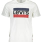 Crisp White Crew Neck Cotton Tee with Logo Print