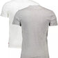 Sleek White Slim Fit Round Neck Tees Twin-Pack
