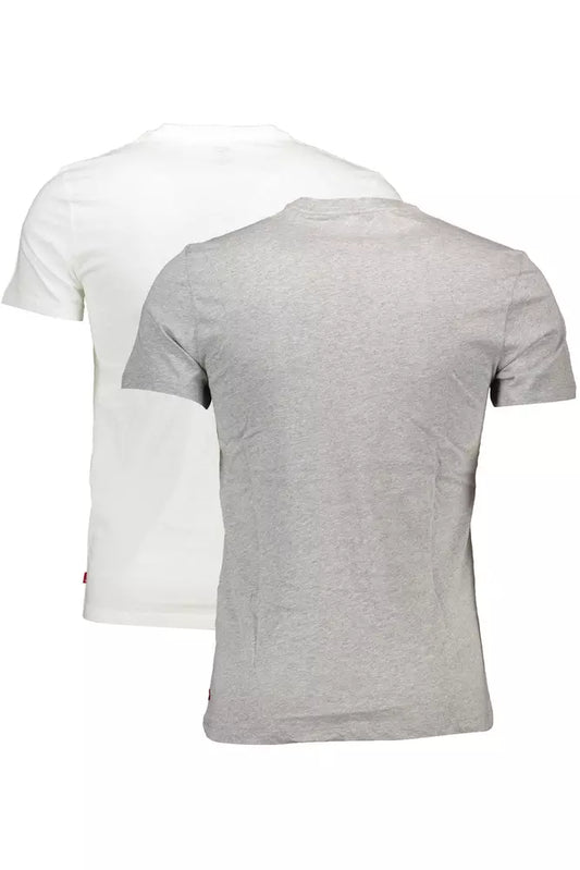 Sleek White Slim Fit Round Neck Tees Twin-Pack