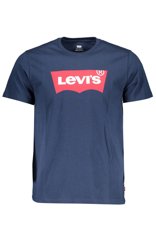 Classic Crew Neck Blue Tee with Logo