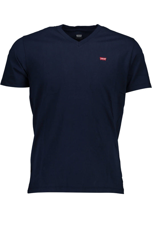 Classic V-Neck Cotton Tee in Blue