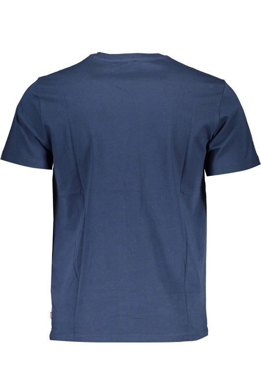 Classic Crew Neck Blue Tee with Logo
