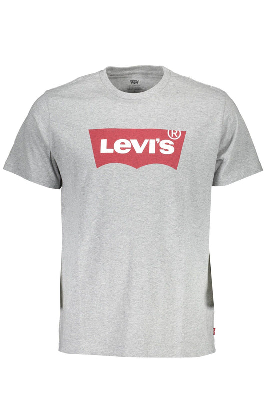 Sleek Gray Crew Neck Logo Tee