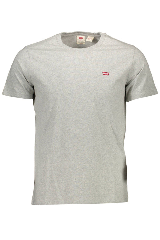 Chic Gray Crew Neck Cotton Tee