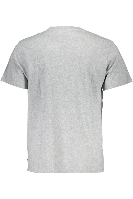 Sleek Gray Crew Neck Logo Tee