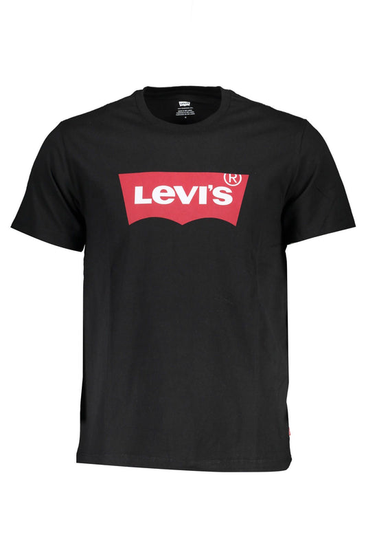 Sleek Black Cotton Crew Neck Tee