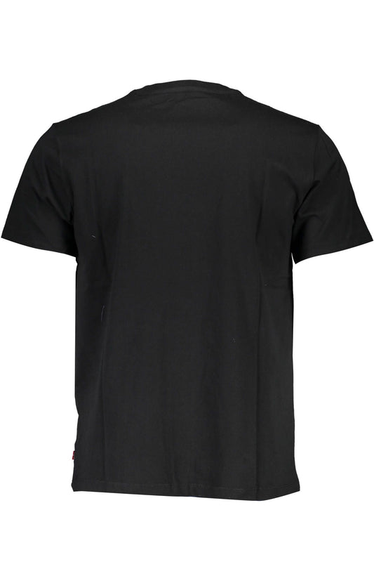 Sleek Black Cotton Crew Neck Tee