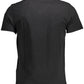 Elegant V-Neck Black Cotton Tee