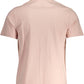 Chic Pink Cotton Crew Neck Tee with Logo Detail