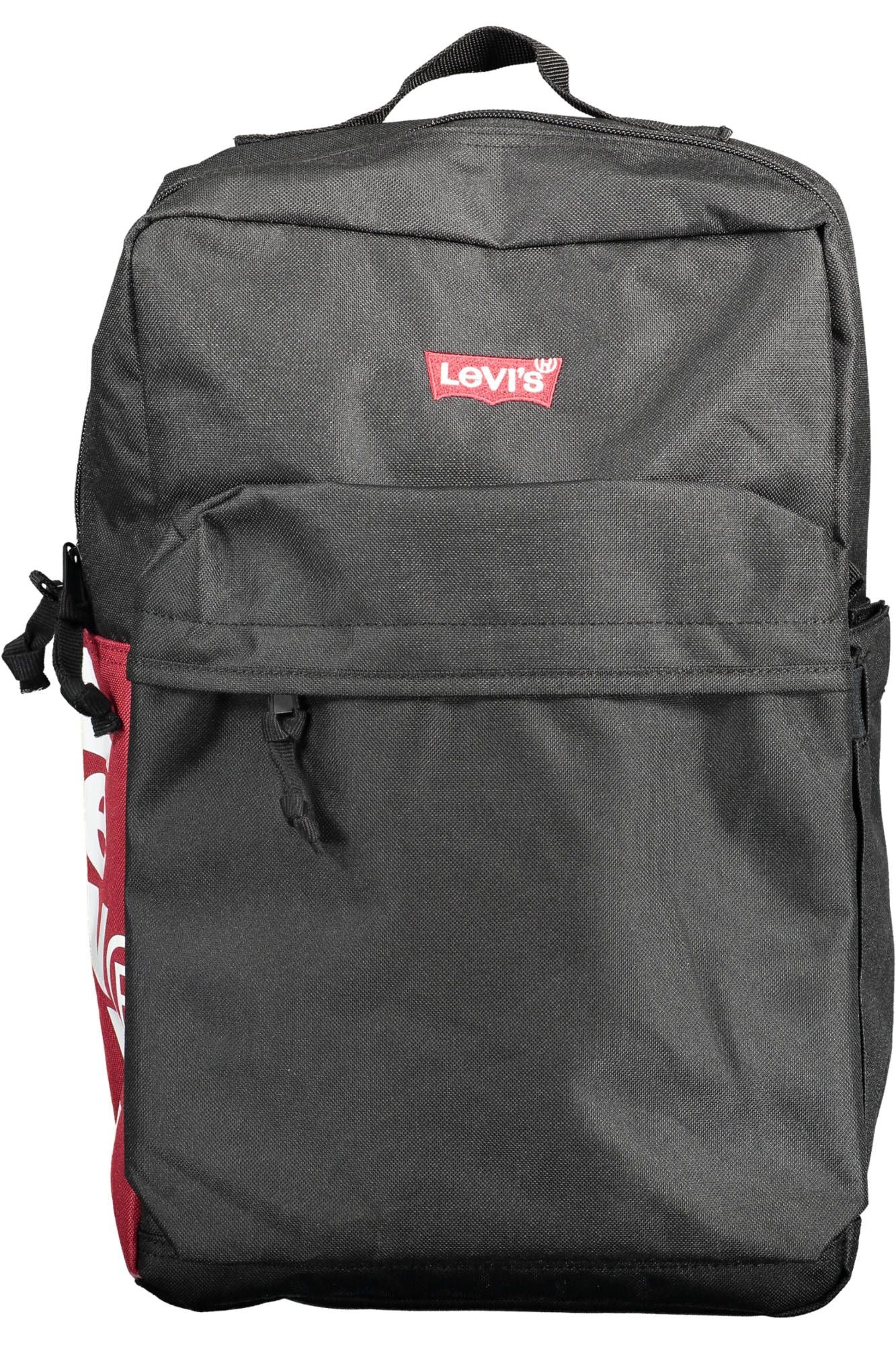 Eco-Conscious Black Backpack with Logo Detail