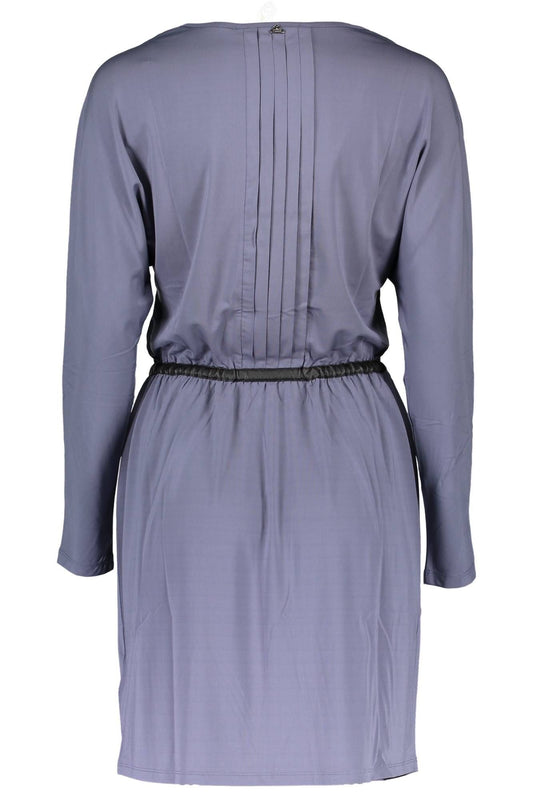 Chic V-Neck Long Sleeve Short Dress with Logo