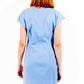 Chic Light Blue Cotton Mini Dress with Logo Detail