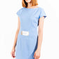Chic Light Blue Cotton Mini Dress with Logo Detail
