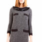 Chic Gray Wool Dress with Pockets