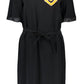 Chic Black Short Dress with Logo Detail