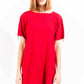 Elegant Red Wool Dress with Logo Detail