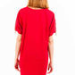 Elegant Red Wool Dress with Logo Detail