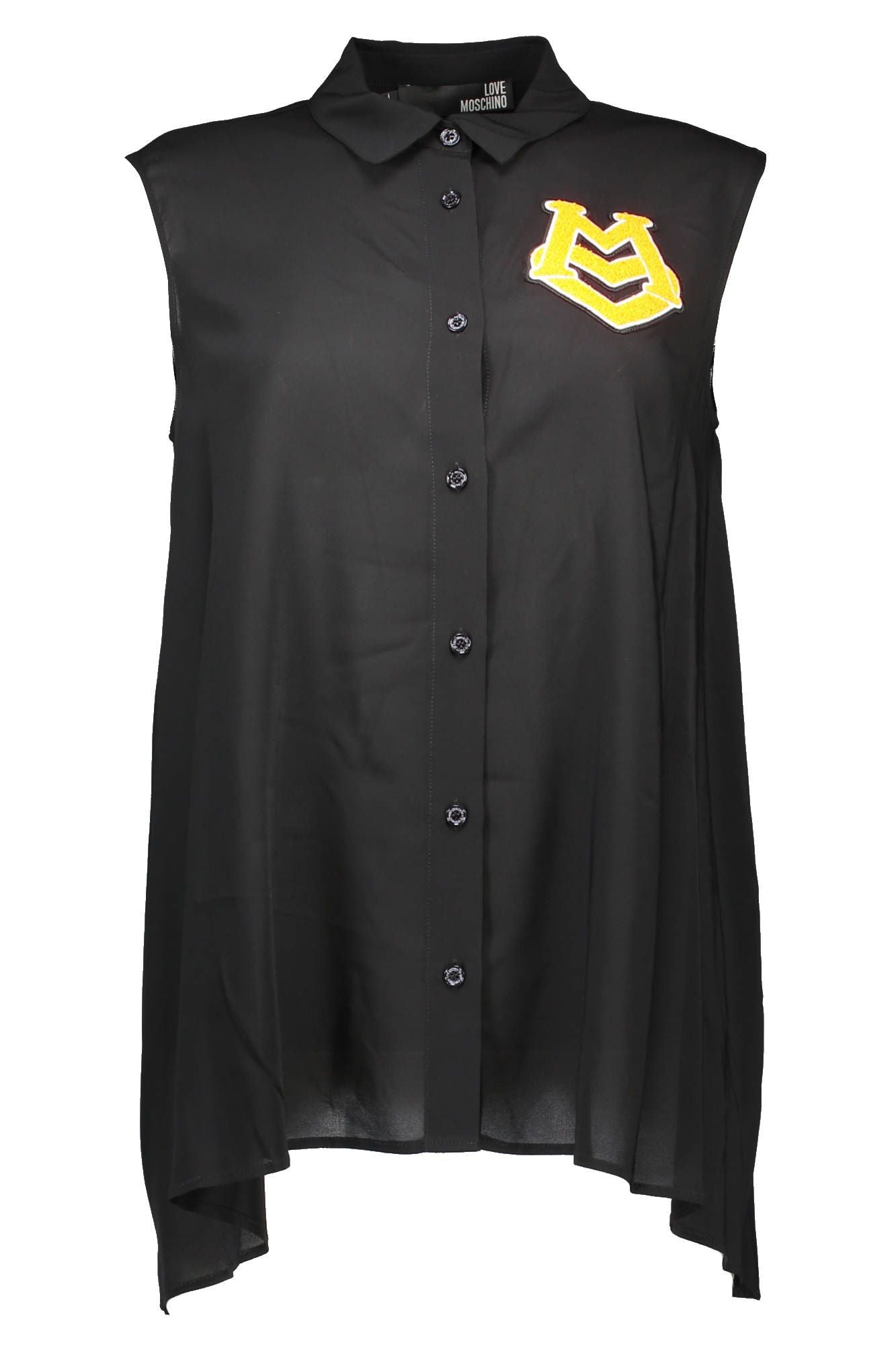 Elegant Sleeveless Black Shirt with Logo Detail