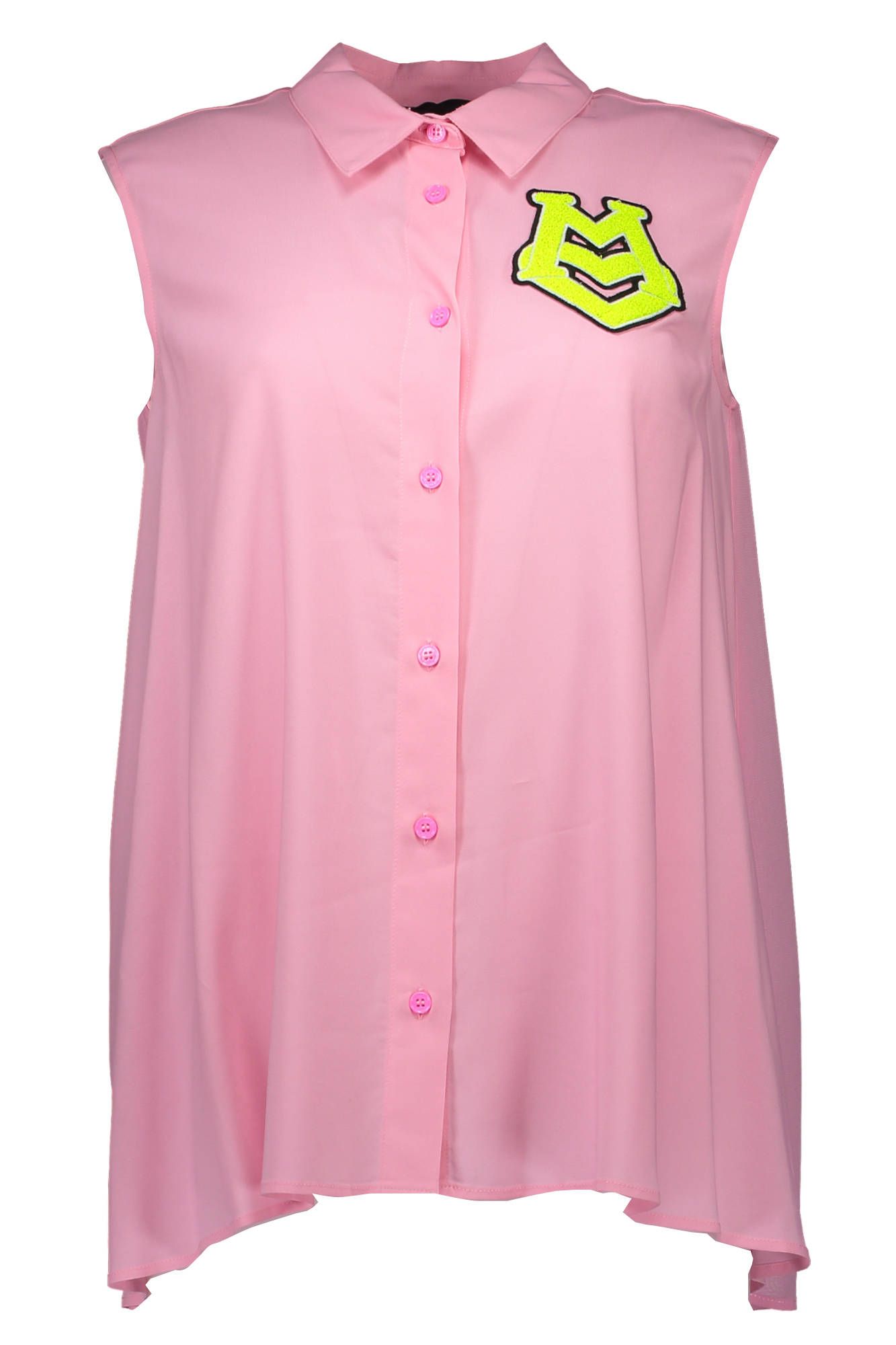 Chic Pink Sleeveless Button-Up Shirt