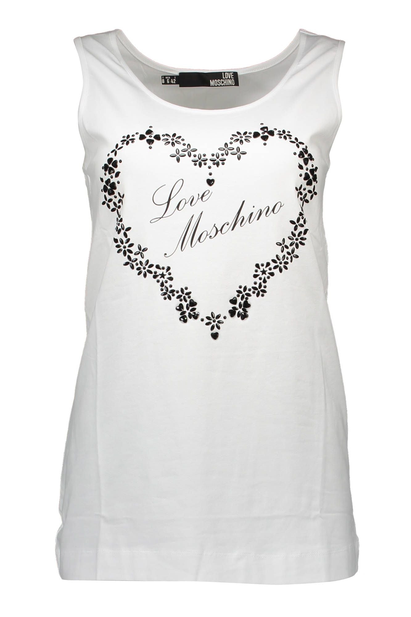 Chic Embellished Logo White Tank Top