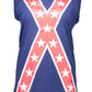 Chic Blue Logo Print Tank Top