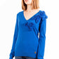 Embroidered V-Neck Long Sleeve Sweater