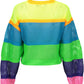 Chic Multicolor Long Sleeve Logo Sweater