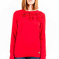 Chic Embroidered Logo Red Sweater