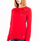 Chic Embroidered Logo Red Sweater