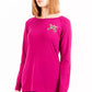 Chic Purple Appliqué Sweater