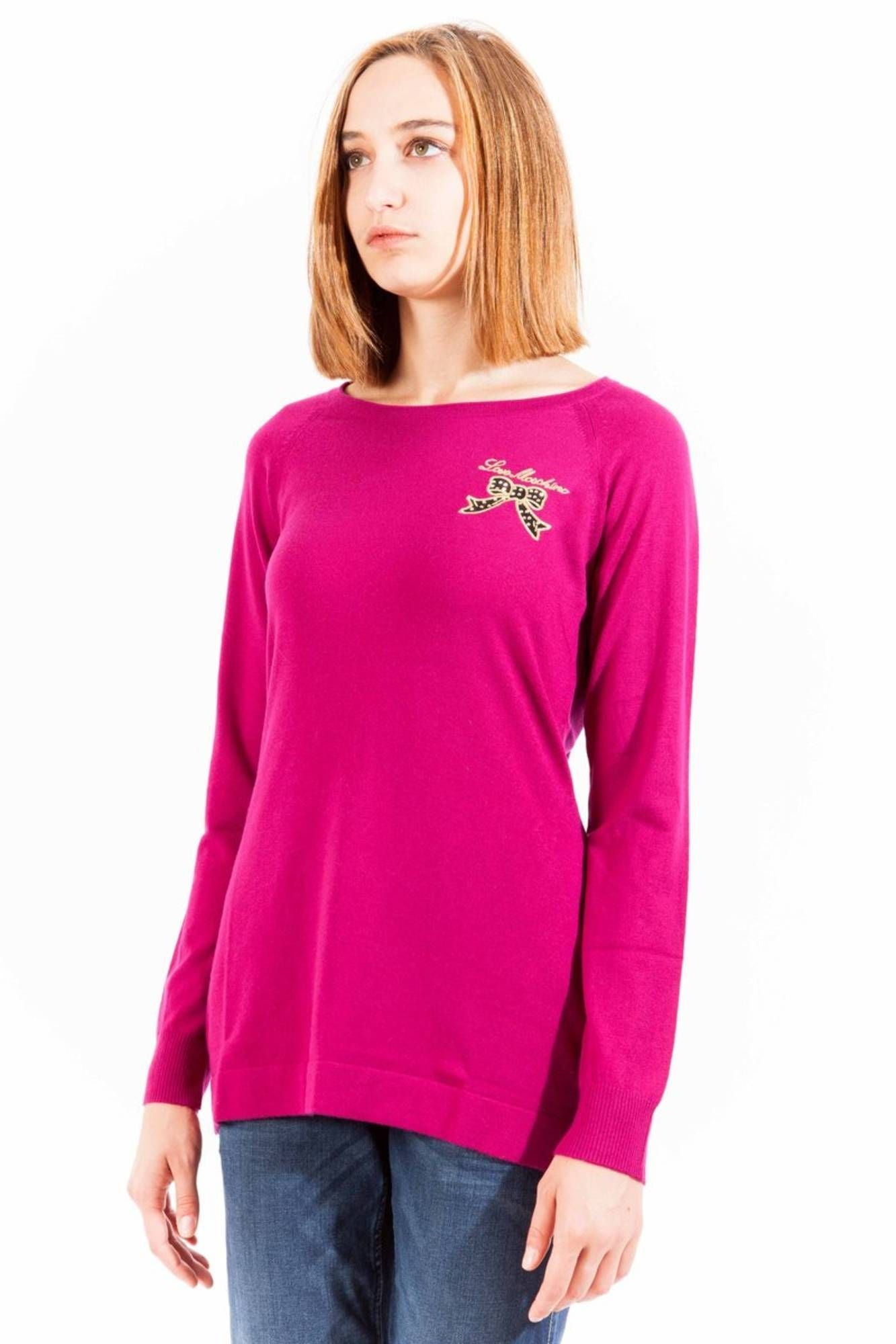 Chic Purple Sweater with Logo Embellishment