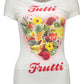 Chic White Cotton Tee with Designer Print