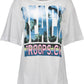 Chic White Logo Print Tee with Short Sleeves