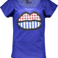 Chic Blue Logo Tee with Wide Neck