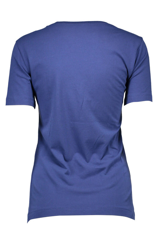 Chic Blue Printed Logo Tee
