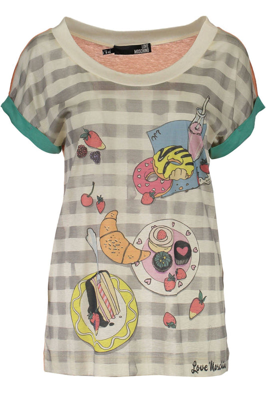 Chic Multicolor Logo Print Tee