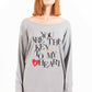 Elegant Long Sleeve Logo Print Tee