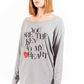 Elegant Long Sleeve Logo Print Tee