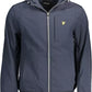 Chic Blue Hooded Casual Jacket