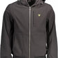Sleek Black Hooded Jacket with Contrast Details