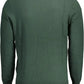 Elegant Green Cotton-Wool Blend Sweater