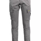 Sleek Gray Cotton Blend Trousers