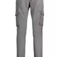 Sleek Gray Cotton Blend Trousers