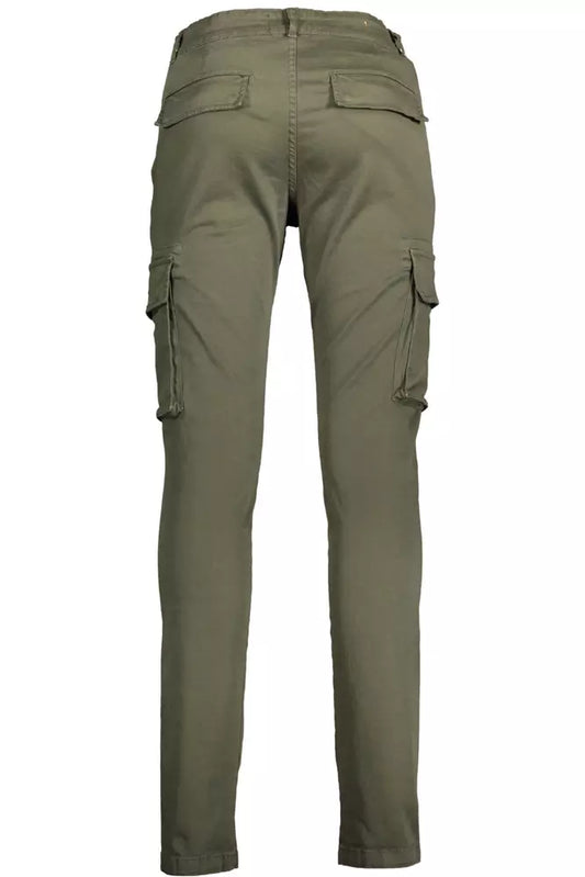 Chic Green Cotton Stretch Trousers